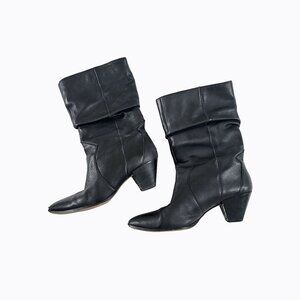 Vince Camuto Sensenny Leather Slouchy Boots 9.5M Y2K 90s Grunge Western Cowgirl